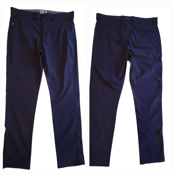Copper & Oak Men's Performance Pants sz 32X32 Navy Blue, Straight Leg - Picture 1 of 12